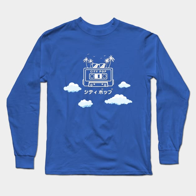 City Pop Summer theme [Blue] Long Sleeve T-Shirt by Dashu